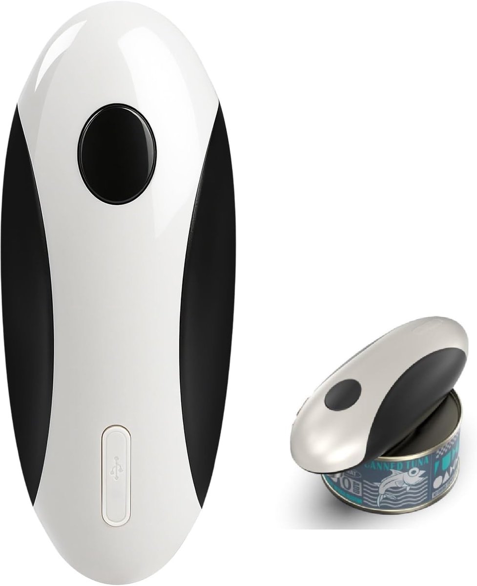 Automatische magnetische elektrische blikopener, blikopener, one-touch blikopener, contactvrije moeite bij het openen, voor senioren en artritici (500 mAh)