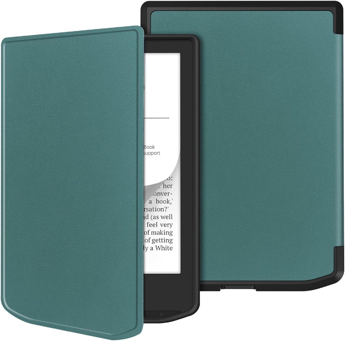 Hoes compatibel met Vivlio Light/Light HD/Light HD Color, flip case, zachte siliconen achterkant, huidachtige textuur, groen