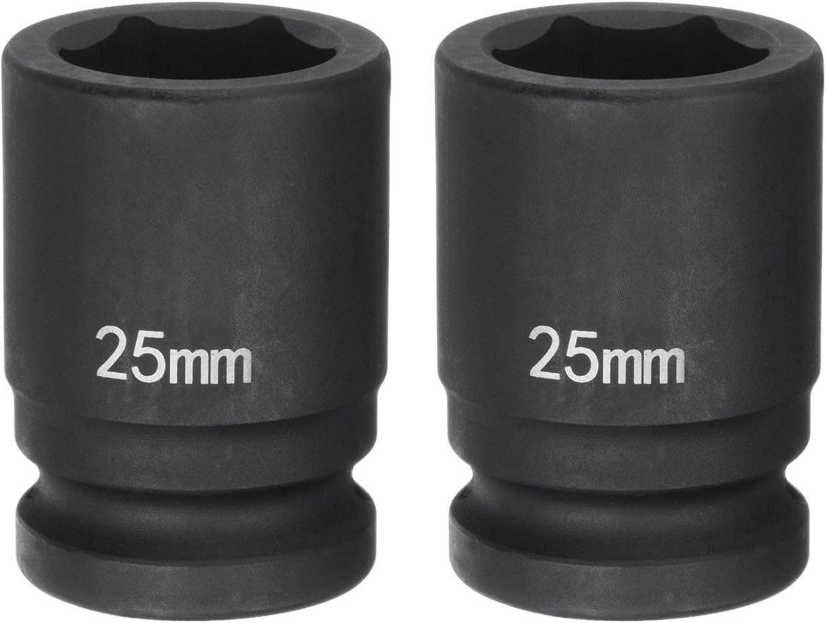 2 stuks 6-punts slagbus 3/4 inch aandrijving 25 mm metrisch van gelegeerd staal 40 Cr voor asmoer slagbus