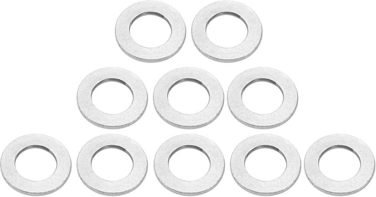 Platte ring, 19 mm ID 34 mm OD 3 mm dikte, duurzaam, roestvrij staal, zilverkleurig, 10 stuks