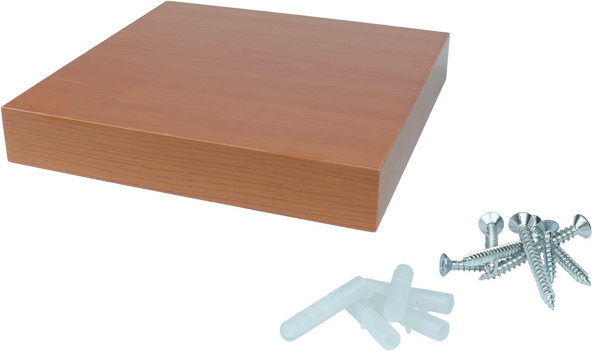 Zwevende Wandplank 24 x 24 cm Teak | Per Stuk