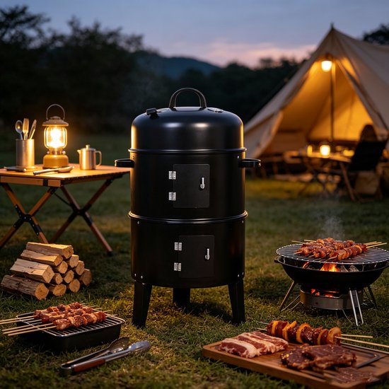 Multifunctionele BBQ-smoker buitengrill grillrooster voor commercieel en thuisgebruik rookoven smoker — afbeelding 3