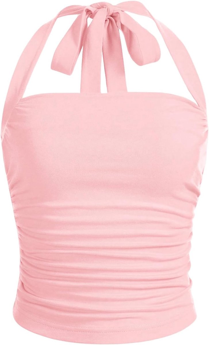Neckholder top dames mouwloze tops schoudervrij shirts elegant bovenstuk zomertop
