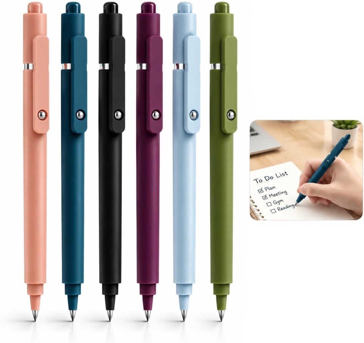 Gelpennen – fijne punt 0,5 mm voor soepel en comfortabel schrijven – elegant, chic voor dagboek, notities, planner en