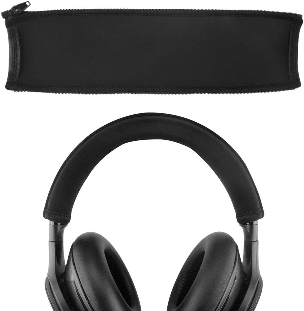 Flex stoffen hoofdbandhoes compatibel met Plantronics BackBeat PRO, PRO+, PRO2 draadloze noise cancelling hoofdtelefoon, zweetbescherming, eenvoudige DIY-installatie (Zwart)