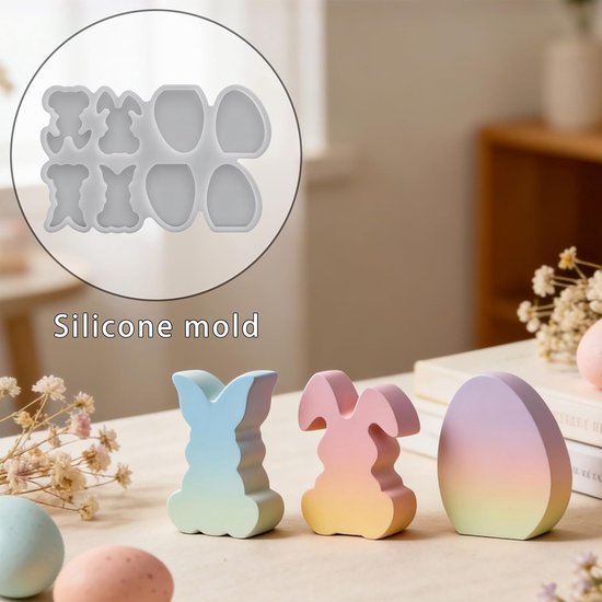 3D Paashaas Siliconen Mal - Professionele Vorm voor het Maken van Kaarsen, Chocolade, Zeep & DIY Decoratie,Voedselveilig,BPA-vrij, Geschikt voor Vaatwasser,Cadeau-ideeën en Creatieve Hobby — afbeelding 3