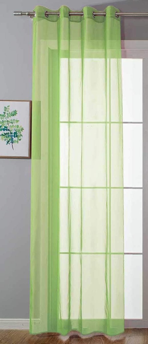 Transparant »Uni« gordijn H x B 175 x 140 cm appelgroen Stores gordijn oogjes loodbandsluiting woonkamer, 20332-cn