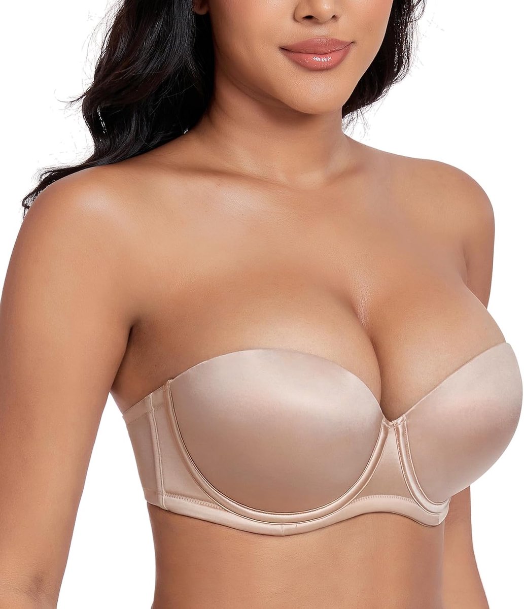 Strapless push-up beha met beugel en voering voor dames in het dagelijks leven