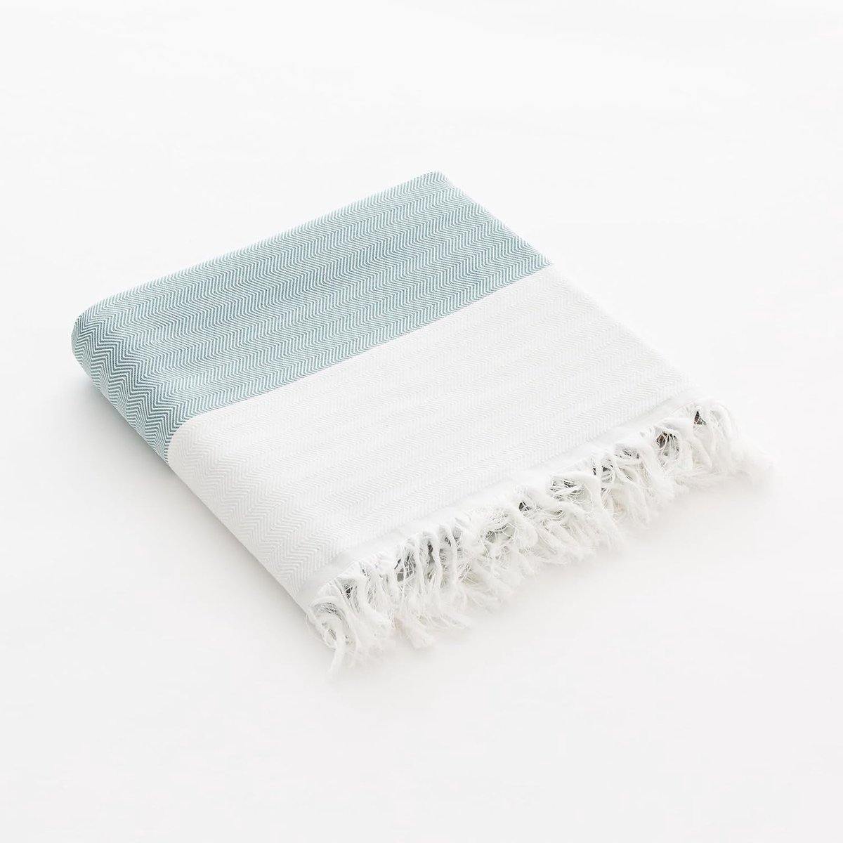 Fouta Pareo strandhanddoek, licht, brede strepen, 190 x 180 cm, marineblauw