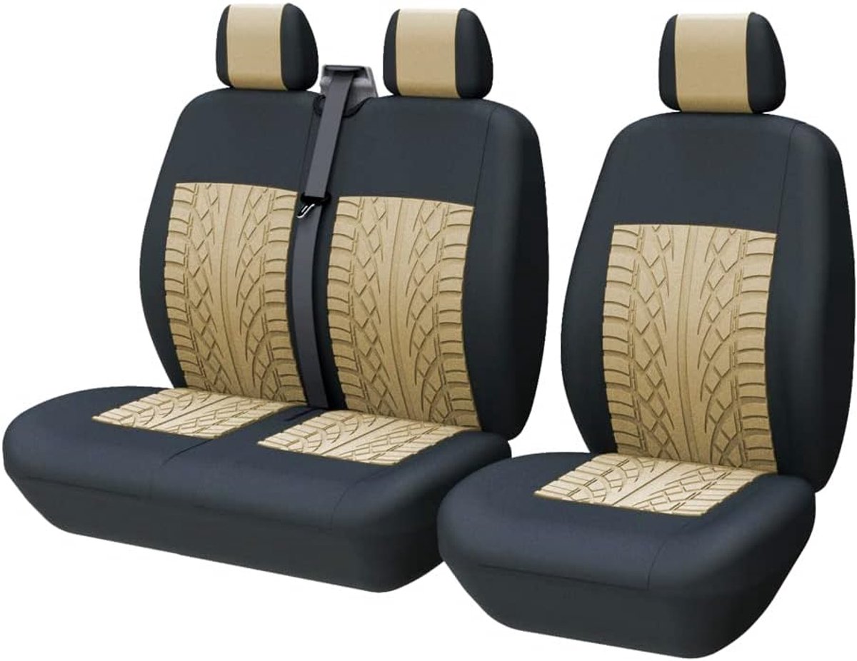 Stoelhoezen voor bestelwagens, universeel, geschikt voor de meeste bestelwagens, vrachtwagens, voorstoelhoezen voor enkele en dubbele autostoelhoezen voor enkele bestuurder en dubbele
