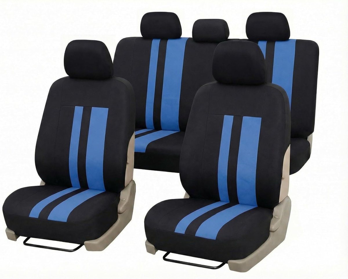 Accessori Lupex Universele stoelhoezenset LS07 kleur blauw voor en achter uit polyester Utilitaria No Suv