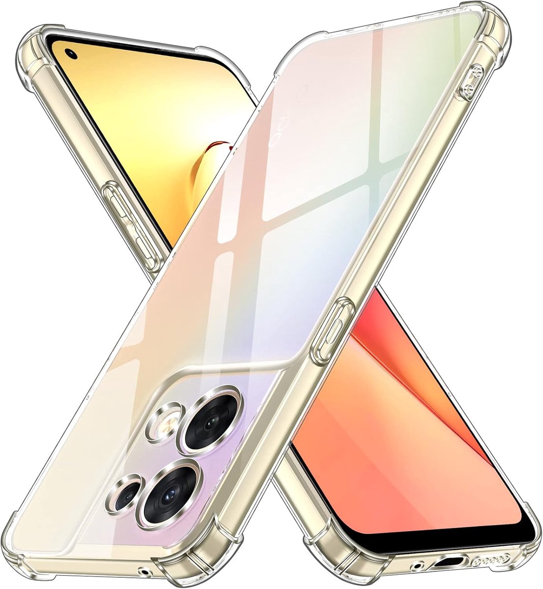 IVoler Hoesje Compatibel met Oppo Reno8 5G / Oppo Reno 8 5G, TPU Transparant Anti-Kras Siliconen Beschermhoes Case Cover -Crystal Clear