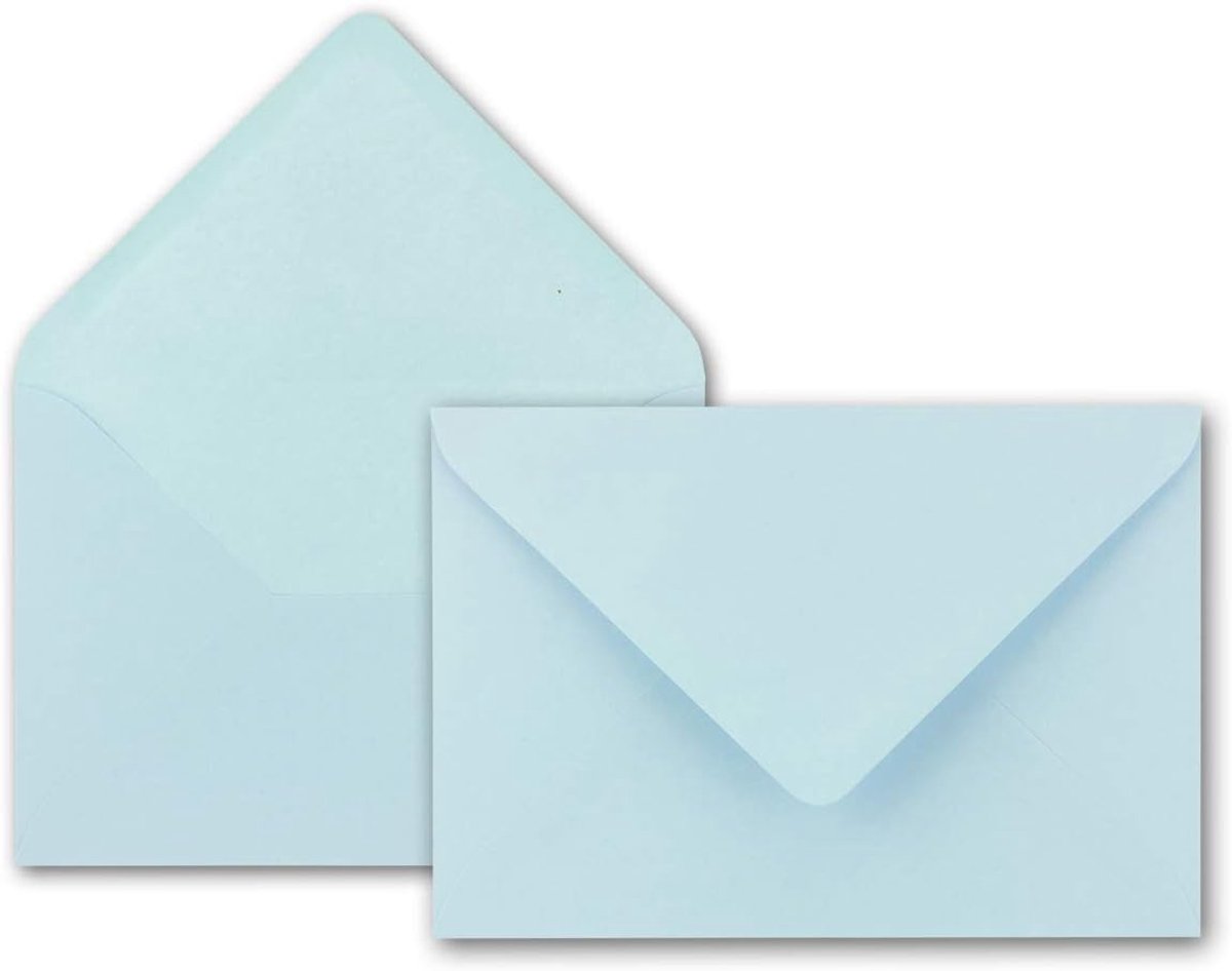 25x brief-enveloppen in babyblauw - 80 g/m² - Kuverts in DIN B6 formaat 12,5 x 17,6 cm - natkleefsel zonder venster