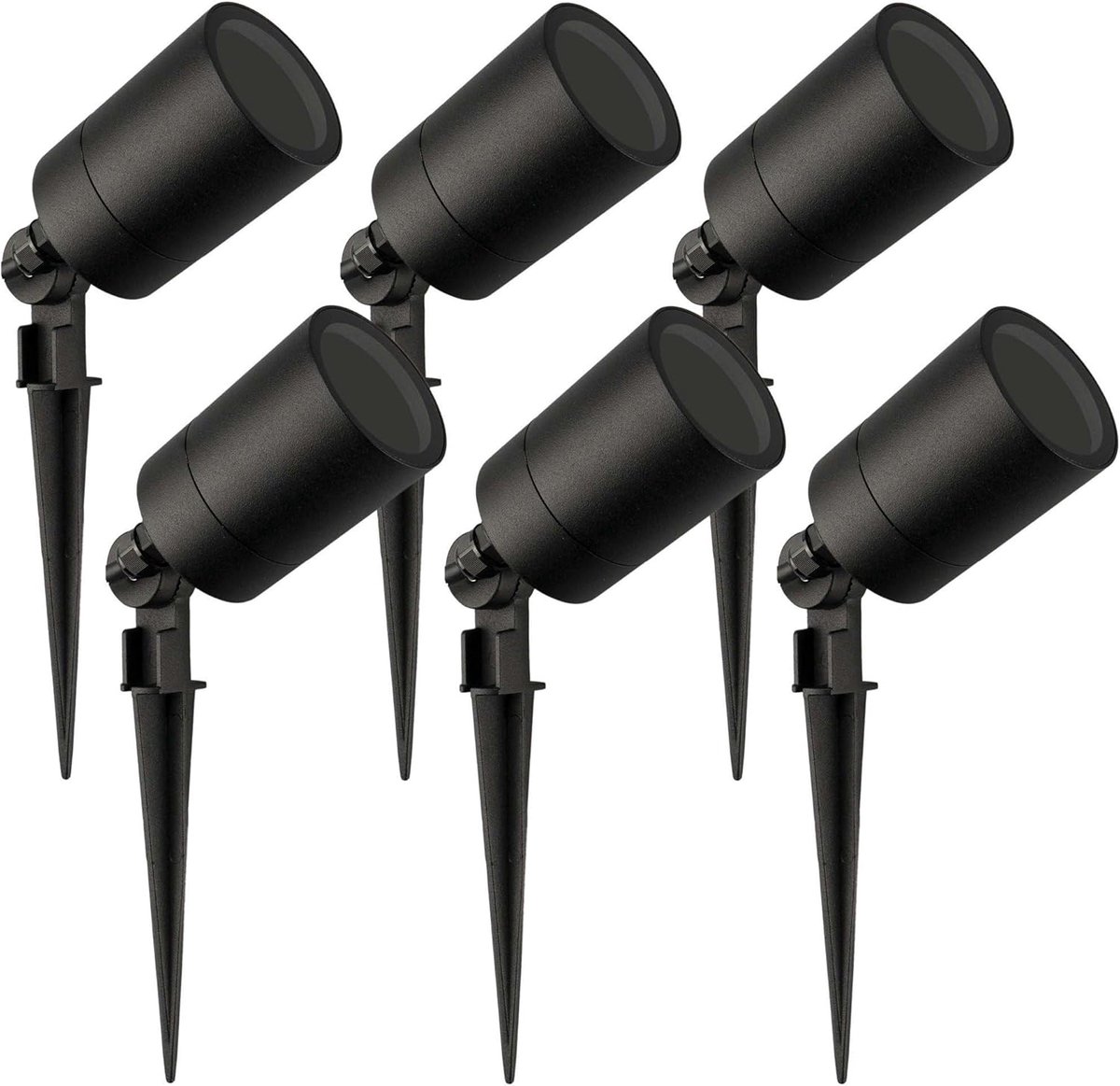 - 6X LED Spotlight, GU10 fitting, Zwart, 5W, IP65, Incl. Snelkoppeling