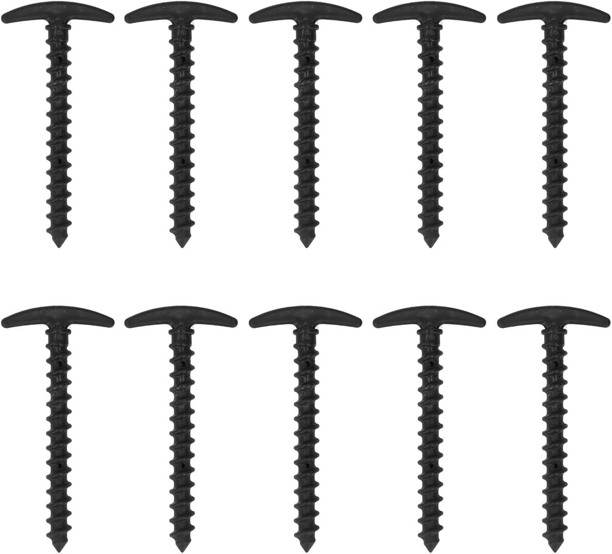 10 Stuks 5.7in Tent Stakes T Vorm Plastic Haringen Grond Stakes Voor Outdoor Camping Tuin Gazon Tarp (BLACK)