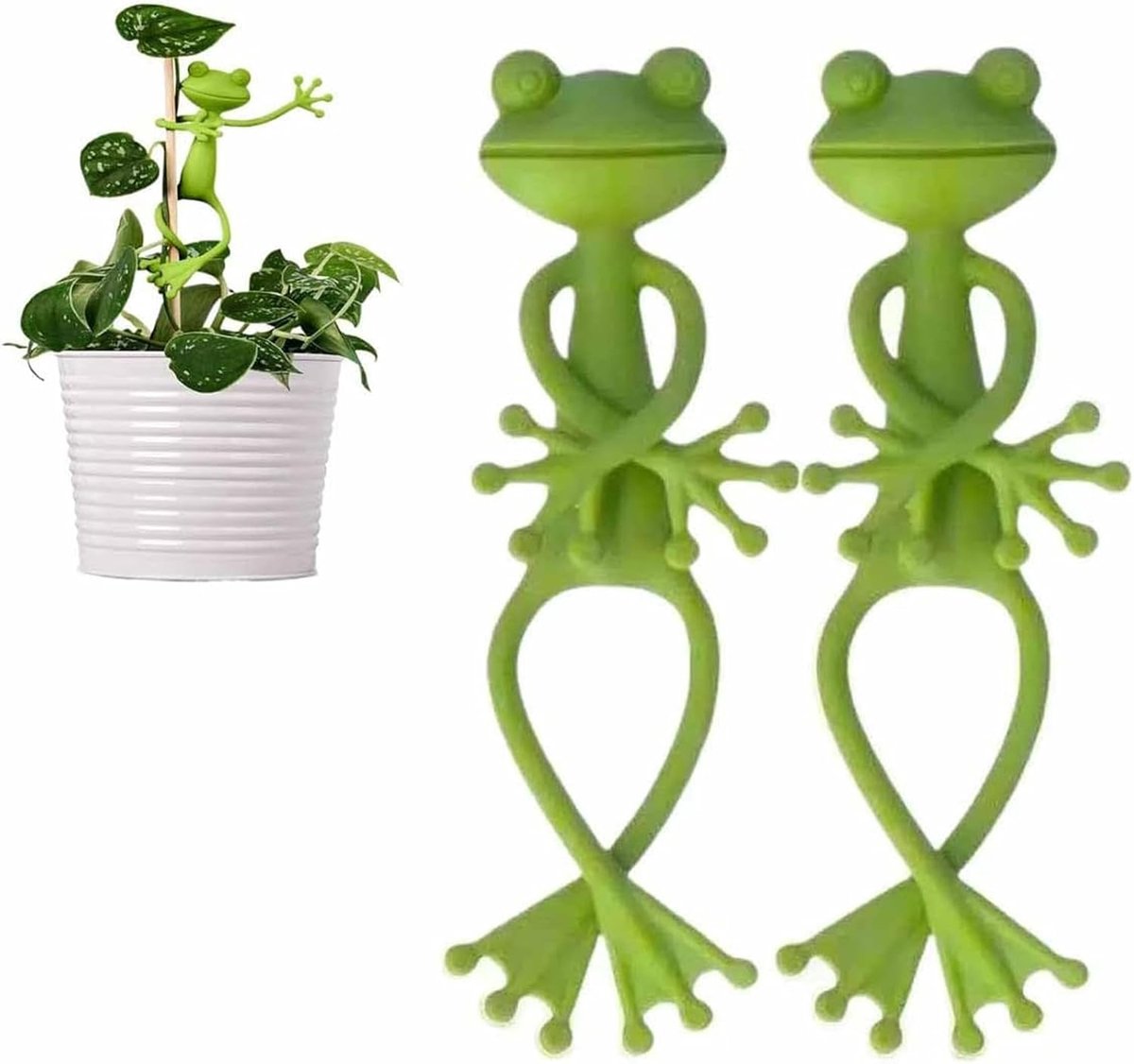 Plant Stand, Dierenbeeldjes Planter Pot Hanger Decor, Leuke en Stabiele Kleine Pot- en Vetplanten Stand, Kikker Tuin Decoratie Bloempot Ornamenten (2 stuks)