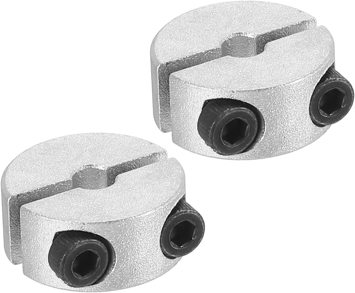Gat, 4 mm klemklem, dubbel gedeeld, 18 mm, OD, 8 mm dik, 2 stuks klemklemmen van aluminiumlegering, stijl klem met schroefbevestiging voor mechanische industrie, zilver