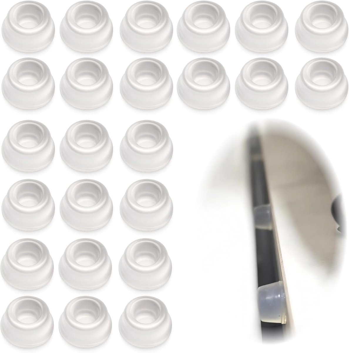 24 Stuks Zelfklevende Rubberen Voetjes, Transparante Siliconen Pads Schokabsorberend, Ronde Meubelbeschermers, Beschermknoppen voor Deurstopper en Muur, Geschikt voor Glasplaten en Meubels