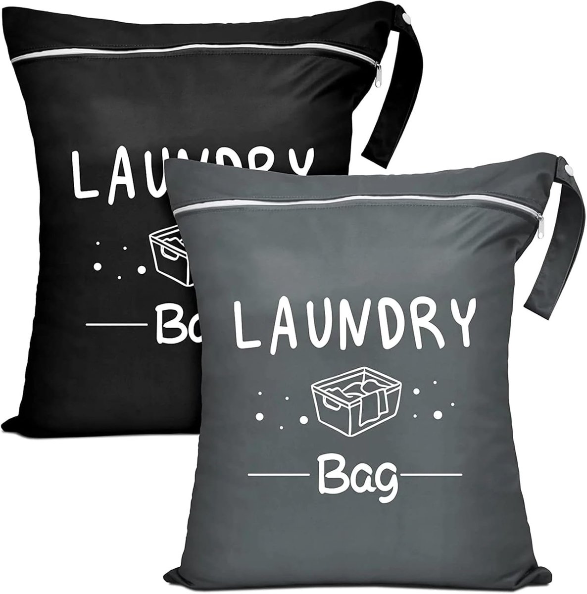 Waszakken voor reizen, 38 x 48 cm, opvouwbare waszak met ritssluiting, ademende polyester tas voor fitness, luiers, reizen, kamperen en dagelijks gebruik