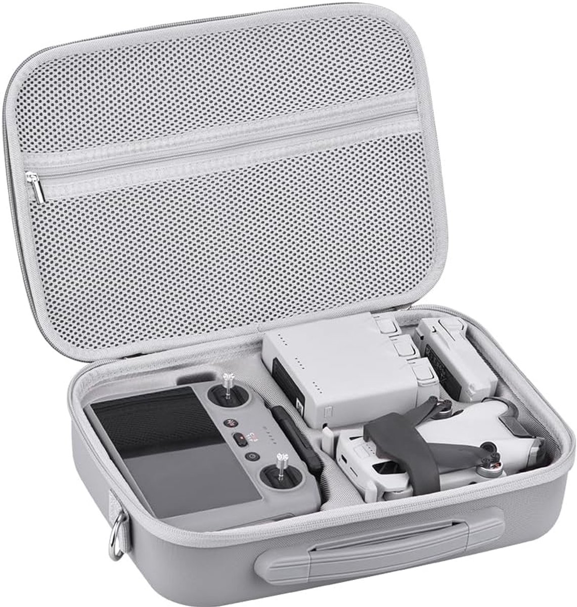 Mini 4 Pro RC 2 Case, Grote Capaciteit Draagbare PU Lederen Opbergtas voor DJI Mini 4 Pro Fly Meer Combo Drone RC2 Controller Kit Accessoires, RG-MINI4-CASE