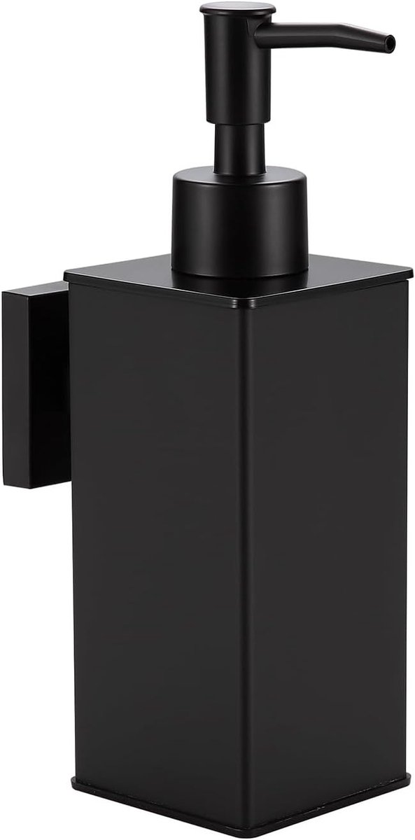 Elegante Zwarte Navulbare Badkamer Zeepdispenser Dubbele Pomp Multifunctionele Vloeibare Zeepdispenser (Muur)