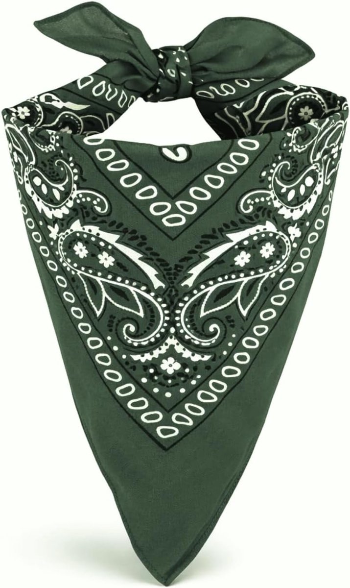 Bandana van 100% katoen, paisley-patroon, bandana voor dames en heren, uniseks, 53 x 53 cm, 20 exclusieve kleuren