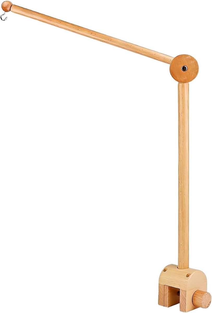 Baby Mobielhouder - Baby Mobiel Standaard - Babykamer Inrichten - Niet-giftig Hout - 41 cm - Houtkleur