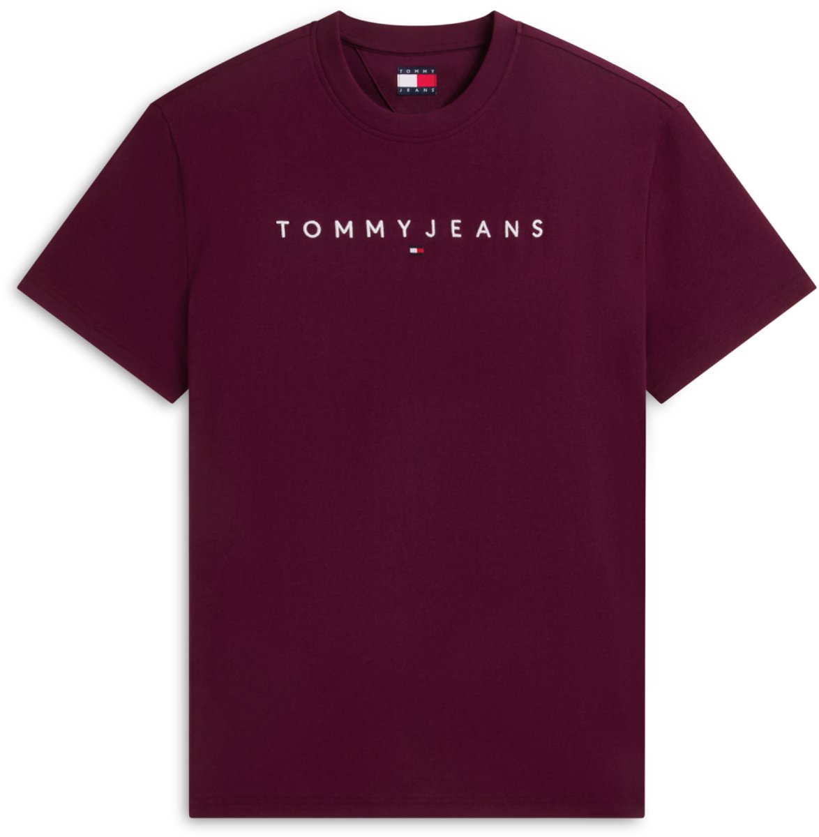 Tommy Jeans T-shirt Tjm Reg Linear Logo Dm0dm20744 V11 Calypso Berry Mannen Rood