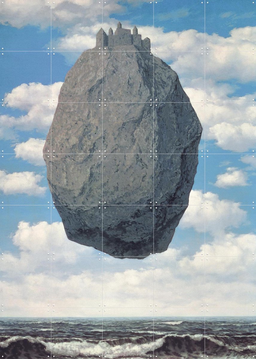 IXXI Le Château Des Pyrénées (1959), Magritte & Standaard Uitgeverij - 100 x 140 cm - Gratis ophangtool - Grote wanddecoratie en posters - Vintage
