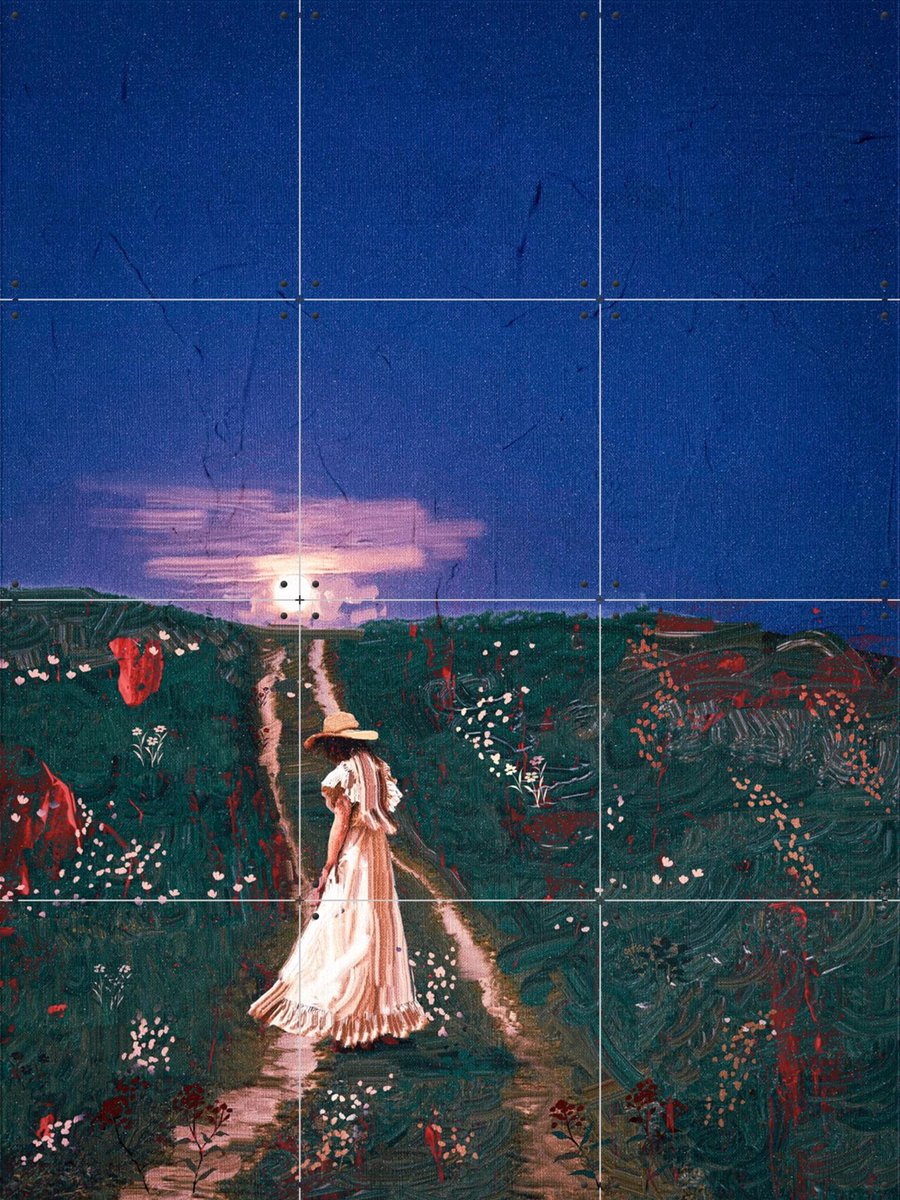 IXXI Walking At Night, Vineet Suresh - 60 x 80 cm - Gratis ophangtool - Grote wanddecoratie en posters - Olieverf, Klassiek, Realisme, Speels