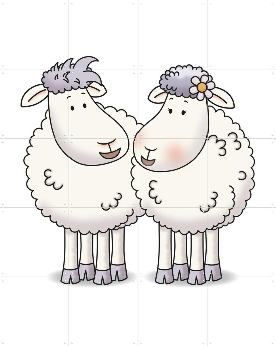 IXXI Mike & Molly, Mike & Molly & Van Hoorne Studios - 80 x 100 cm - Gratis ophangtool - Grote wanddecoratie en posters - Speels, Illustraties