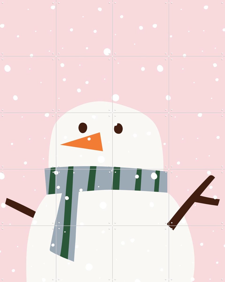 IXXI Sneeuwpop, Ohkimiko & Various - 80 x 100 cm - Gratis ophangtool - Grote wanddecoratie en posters - Cartoonesk, Speels, Illustraties, Kleurrijk