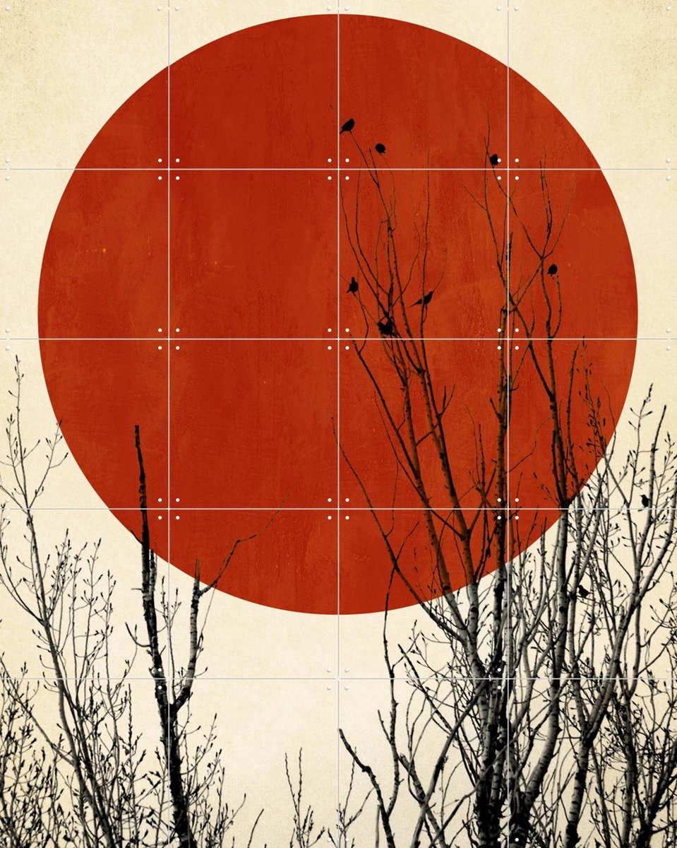 IXXI Winter Glow, Kubistika - 80 x 100 cm - Gratis ophangtool - Grote wanddecoratie en posters - Modern, Minimalisme, Digitale Kunst, Geometrische