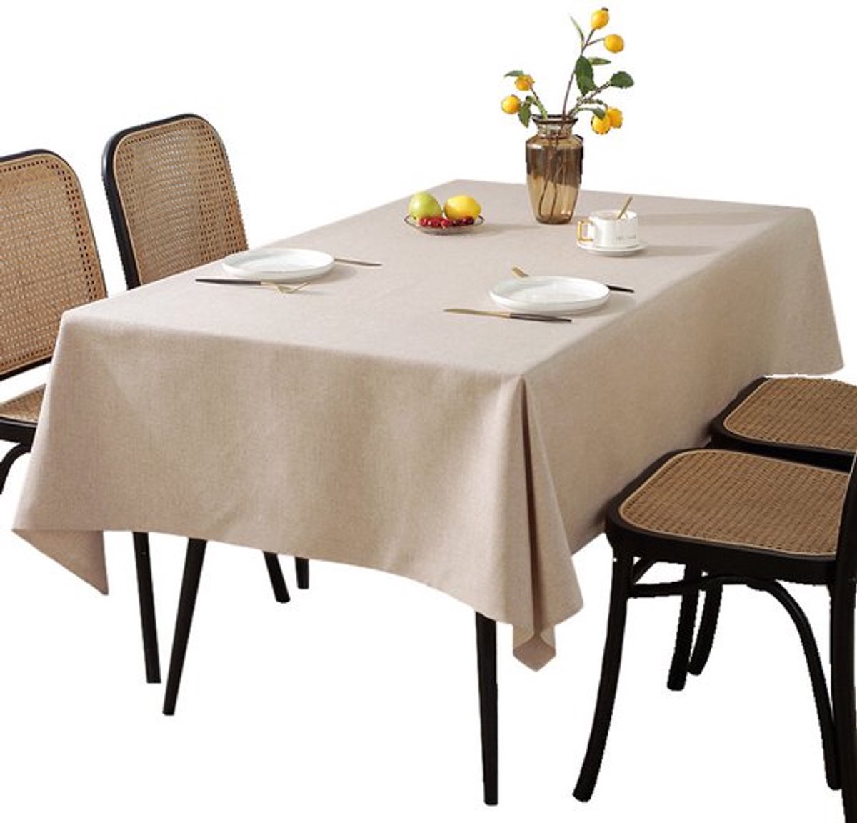 Tafelkleed - 140 x 180 cm - Waterdicht en oliebestendig tafelkleed/placemat - Geschikt voor eetkamers, tuinen, feesten, bruiloften of thuisgebruik - Gemaakt van katoen en linnen - Geschikt voor tafels tot 80 x 120 cm