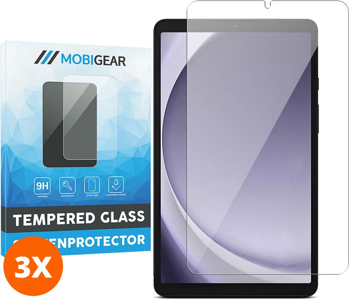 Mobigear Screenprotector geschikt voor Samsung Galaxy Tab A9 (2023) Glazen | Mobigear Screenprotector - Case Friendly (3-Pack)