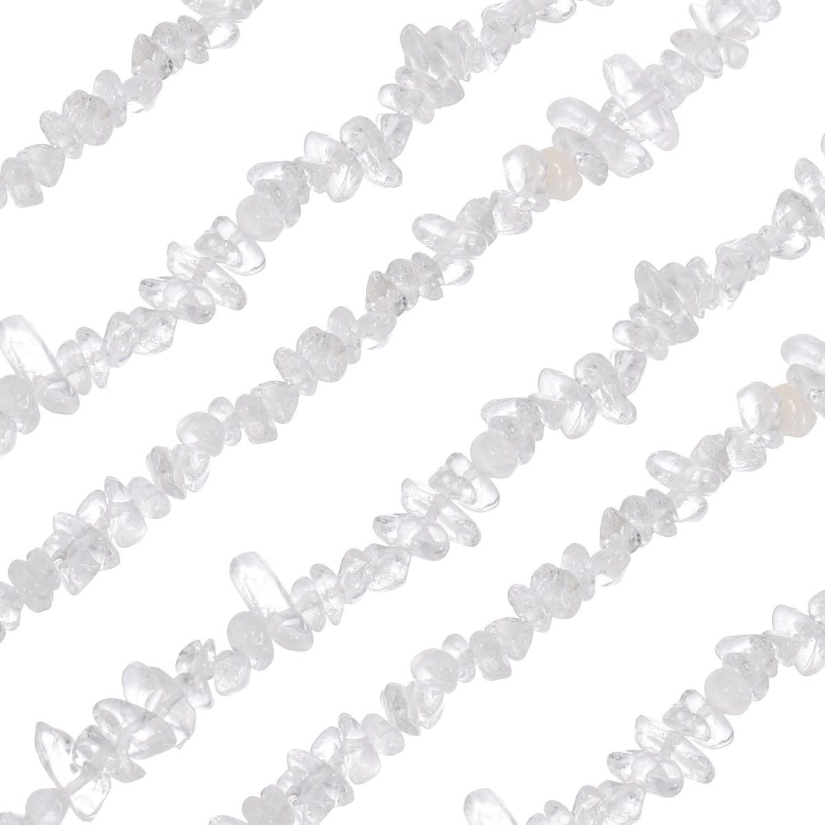 81,3 cm, 3-5 mm, natuurlijke edelsteenstrengen van bergkristal, vrije vorm, losse kralen van onregelmatige stenen, geboord, voor het maken van sieraden en (transparant)