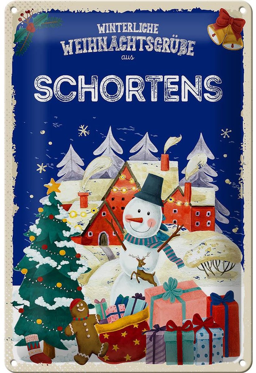 Blechschild Weihnachtsgrüße SCHORTENS 20x30cm