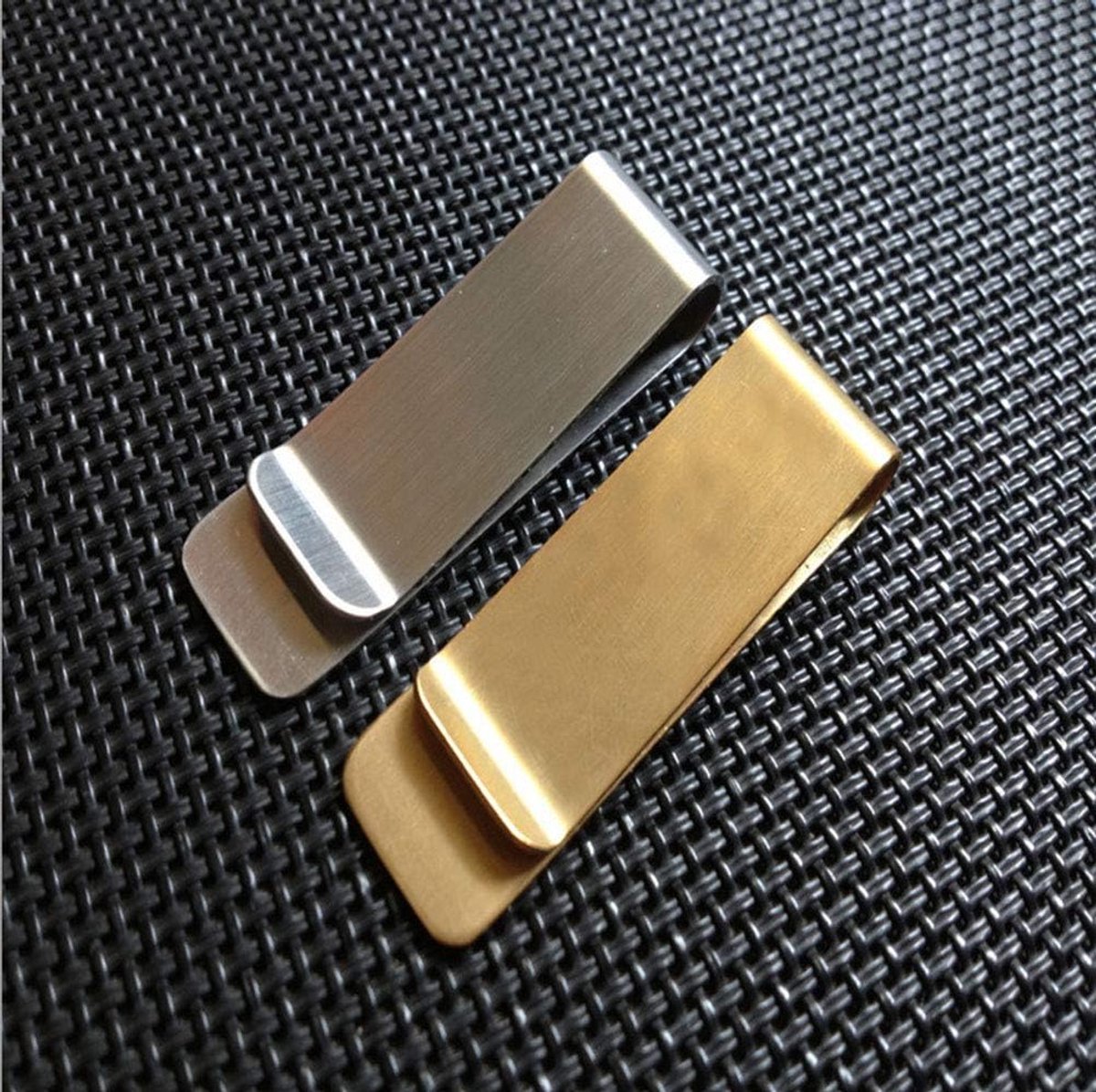 2 Pack Classic RVS Geld Clip Cash Klem Houder Bill Clip (Goden+zilver)