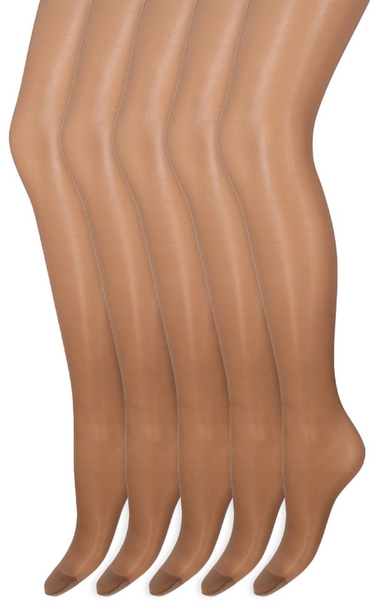 Zijdeglans Panty | Transparant van teen tot taille | 15 Denier | Merk: Marianne | Maat: S t/m XXXL | Kleur: Lyon | 5 Paar