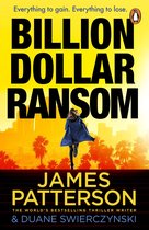 Boekomslag van 'Billion Dollar Ransom' met de titel in grote, zwarte letters op een gele achtergrond. Een vrouw met een blauwe jas staat met haar rug naar de kijker gericht.