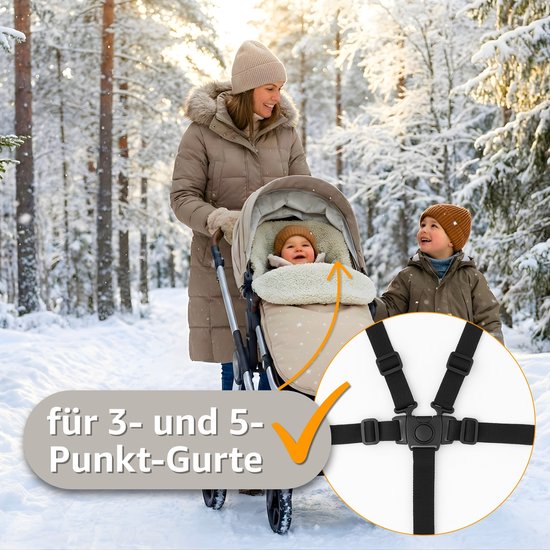 Voetenzak Kinderwagen en Buggy voor de Winter 90x45 cm - Winter Voetenzak Warme Inleg Omslagdeken Baby Accessoire warm Boucle Oeko-Tex certificaat Afrika — afbeelding 5
