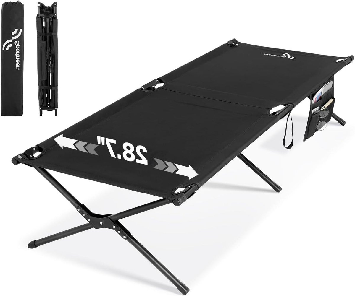 Opvouwbaar Veldbed - Campingbed Gastenbed - Outdoor Ontspanning - Stabiel X-frame - 199x73 cm - Grijs