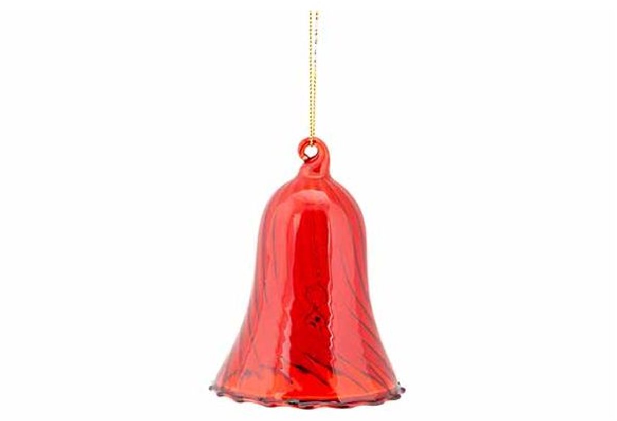 Hanger Bel Spiral Rood 7x7xh9cm Glas