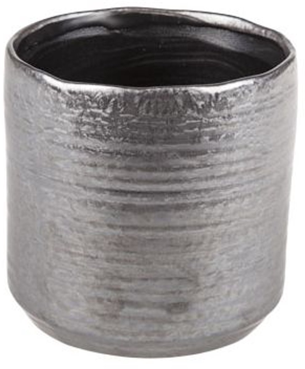 Cosy @ Home Bloempot Donkergrijs Rond Aardewerk 10x1