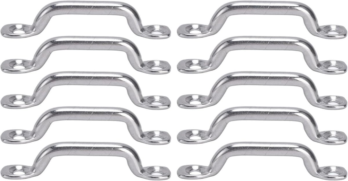 10Pcs Boot Top Pad Eye Deck Loop Tie Down 316 Rvs Set Kit Top Band Pad Eye Footman Loop Voor Kajak Kano Riggin