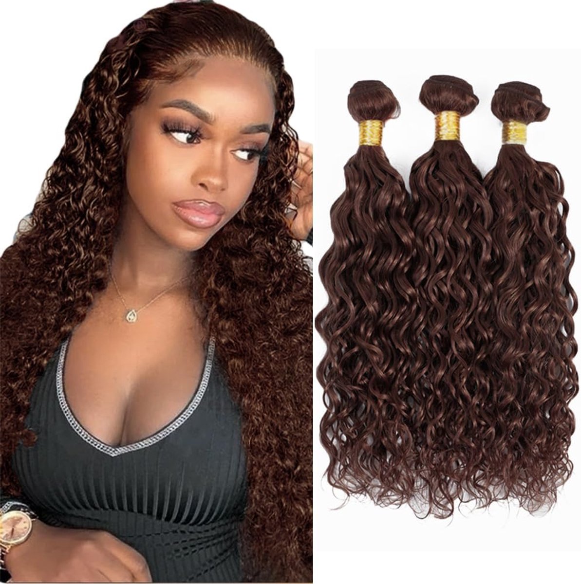 26 28 30 Inch Brazilian Remy Hair Bundles Human Hair Extension #4 Chocolate Brown Color Kinky Curly Unprocessed Menselijk haar Tissage Brazilianne Real Human Hair 3 Bundles Total 300G