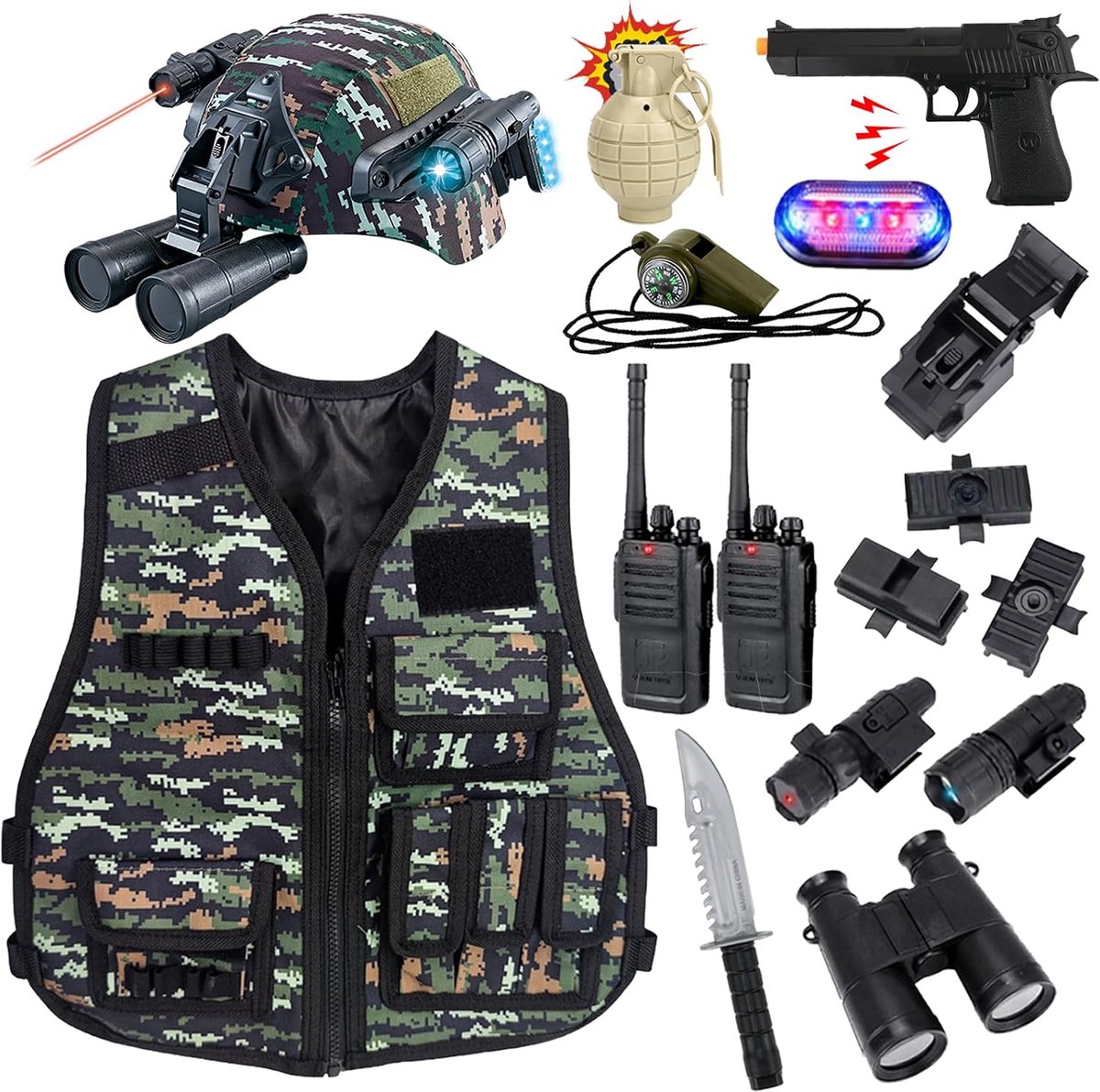 Legerhelmen voor kinderen, camouflage oorlogsaccessoires, Halloween rollenspelkostuum voor Chirldren jongens