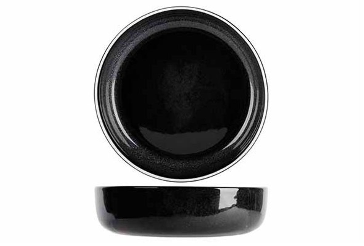 Titanium Black Diep Bord D18xh4,7cm 84cl - Met Wit Randje