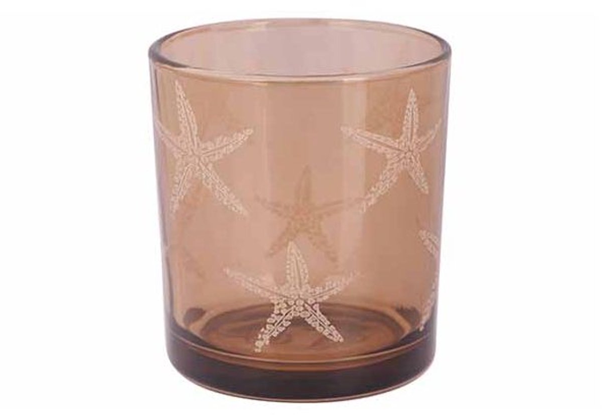 Theelichthouder Seastar Zand 7x7xh8cm Gl As