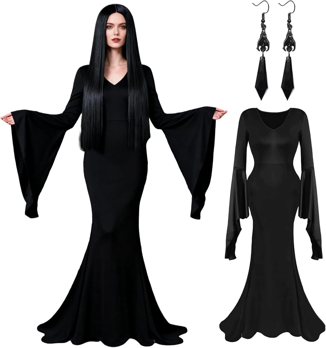 Gothic vampier heksenkostuum, middeleeuwse jurk voor dames, Halloween cosplay carnaval